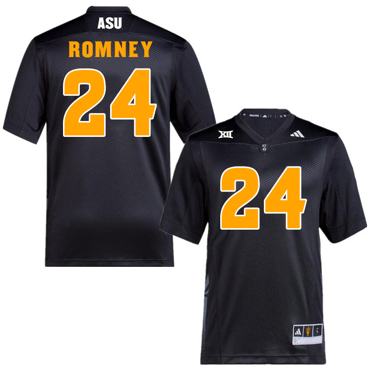 #24 Tate Romney Arizona State Sun Devils College Football Jerseys Stitched-Black